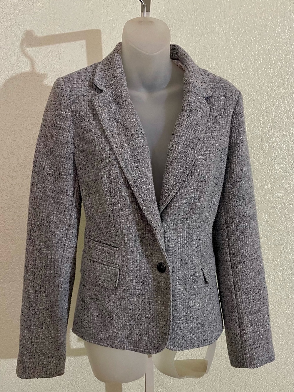Banana Republic Gray Tweed Women's Jacket Blazer Sz 8